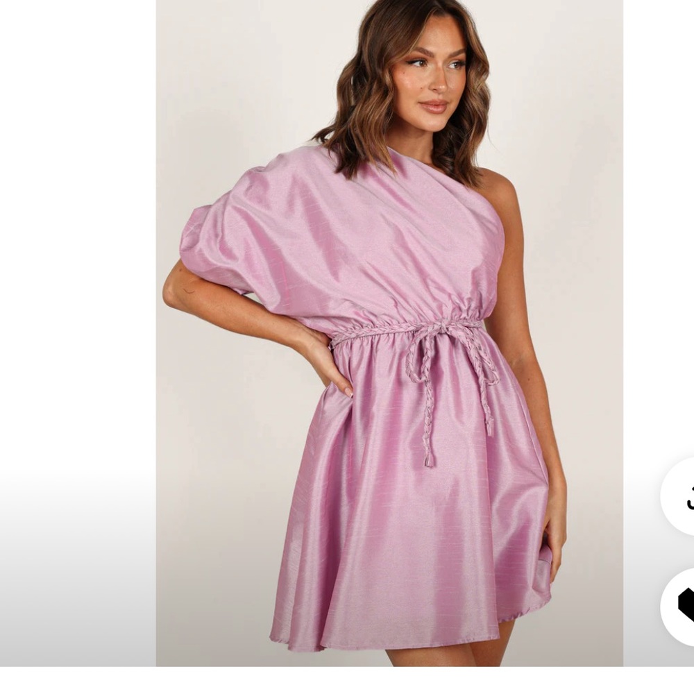 Off shoulder purple mini dress